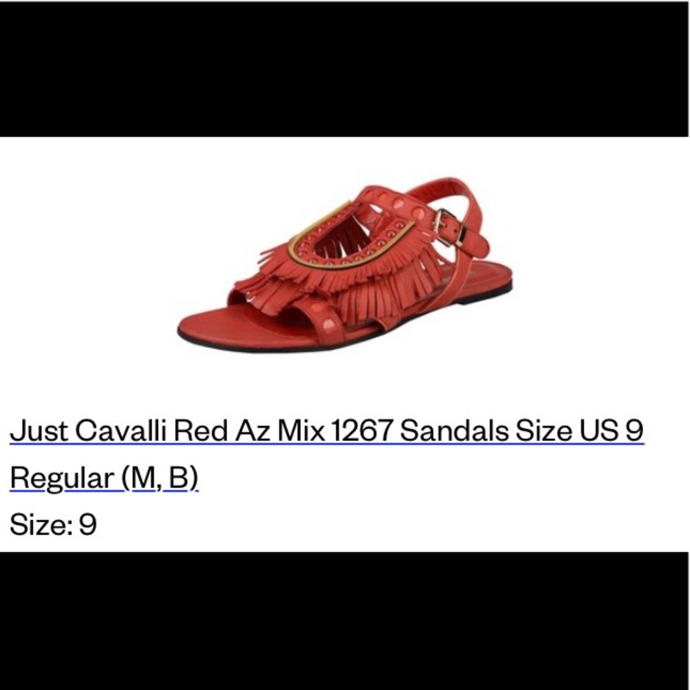 Just Cavalli red tasseled sling back size 9